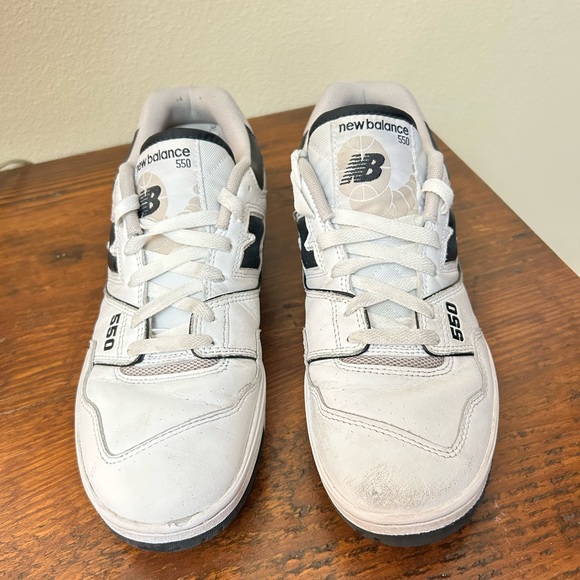 New Balance 550 White and Black Sneakers - Picture 4 of 5